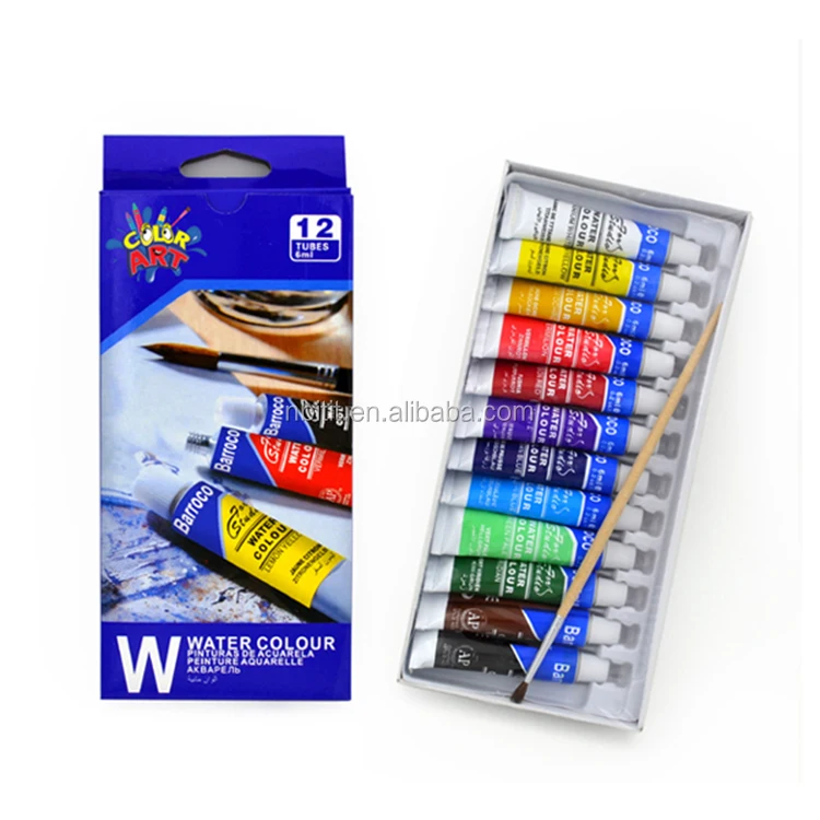 Wholesale Art Supplies 12 Colors Aluminum Tubes Watercolor Paint Set