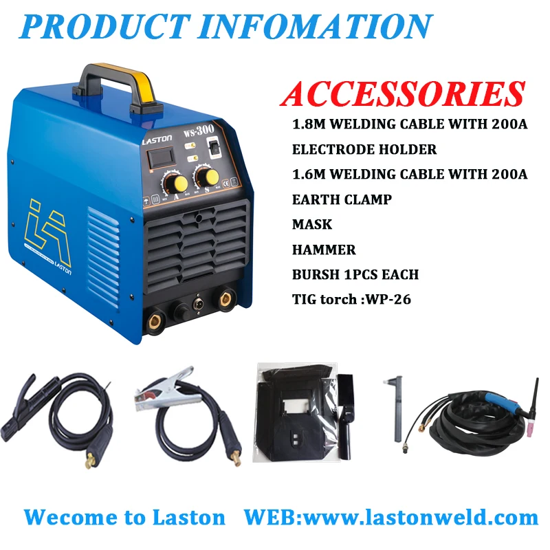 WS-300 380V portable mma tig dc inverter welding machine 2 in 1 tig welders