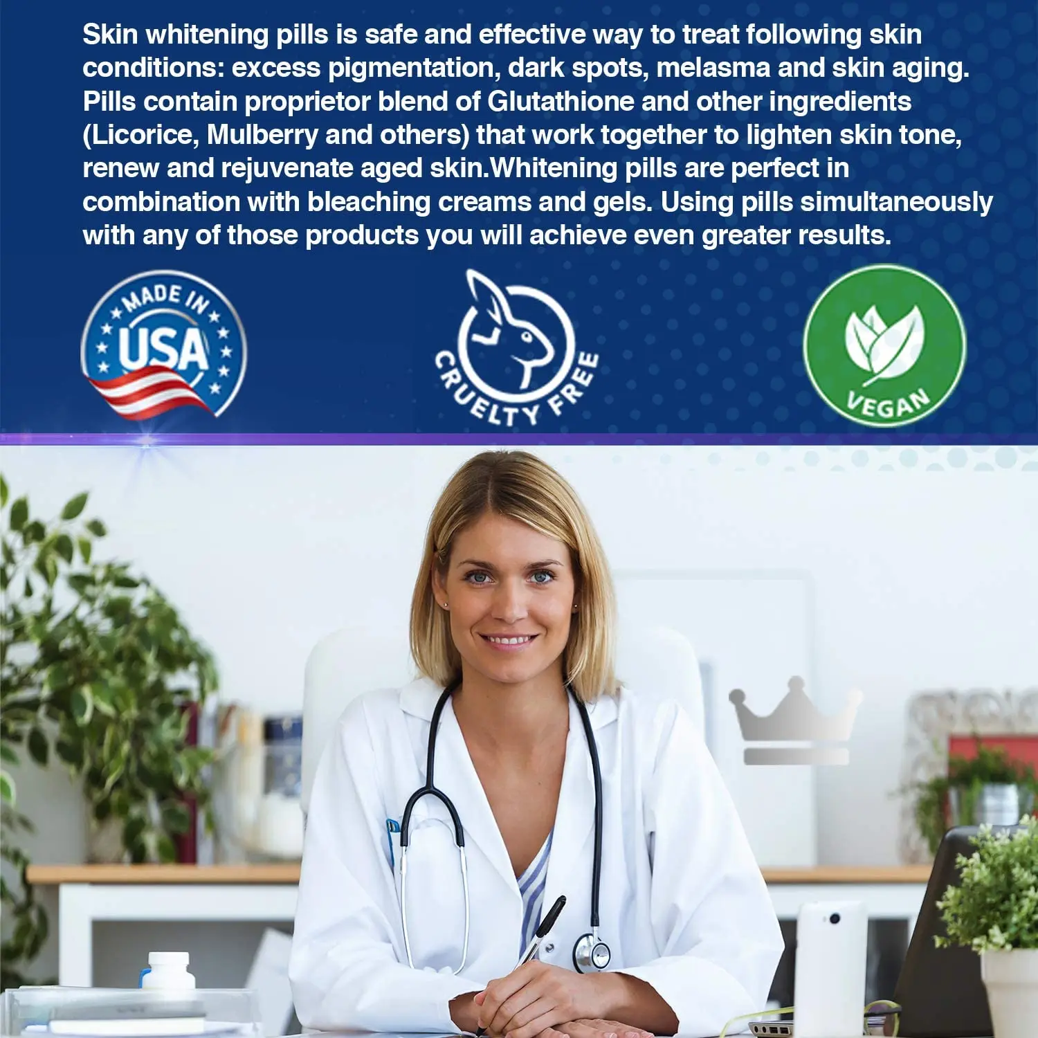 Effective Healthy Beauty Supplement skin whitening capsules