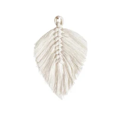 Macrame Woven Leaves Wall Hanging Boho Cotton Tassels Bedroom Tapestry Bohemian Pendant Art Wall Apartment Dorm Backdrop Decor