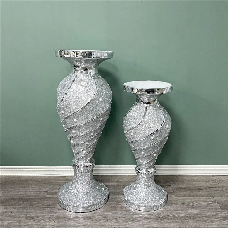 Garden Plant Silver Plate Molds Home Floor Decorative Dry Flower Pots Vases FRP In Bulk