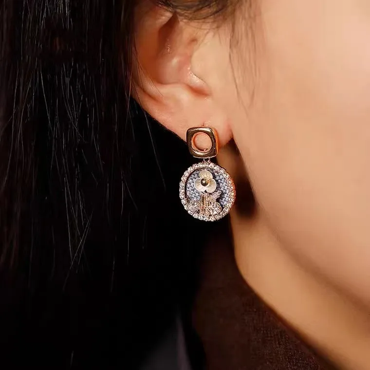 Japanese Retro Hong Kong Style High-end 925 Silver Needle Earrings