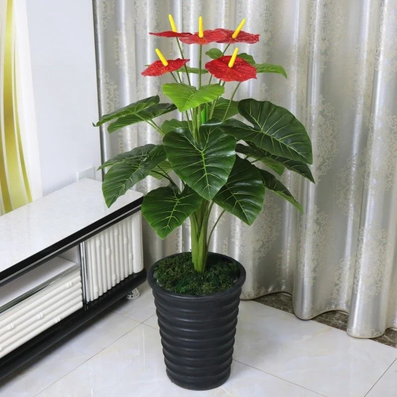 1.4M Large Home Decoration Potted Green Plants Living Room Decoration Indoor Floor Plastic Flower Bonsai Decoration