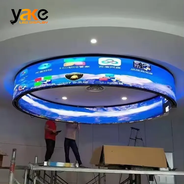 Yake P1.58 P2 P3 Крытый полноцветный гибкий мягкий светодиодный дисплей модуль рекламный изогнутый СВЕТОДИОДНЫЙ
