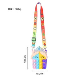 Rainbow Unicorn Popper Fidget Coin Purse Shoulder Bag Toys for Women Girls Silicone Push Bubble Crossbody Fidget Bags Handbag