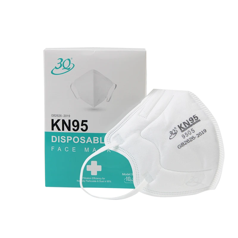 Custom Logo Colorful 5 Ply Black White Folded Printed Disposable Tapabocas Kn95 Medical Facemask Respirator Masks