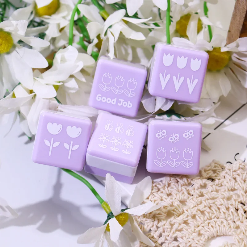 Pastel Ha Flash Stamp Factory Custom Rubber Office Teacher Blank Stamp Handle Rectangle Flash Stamps