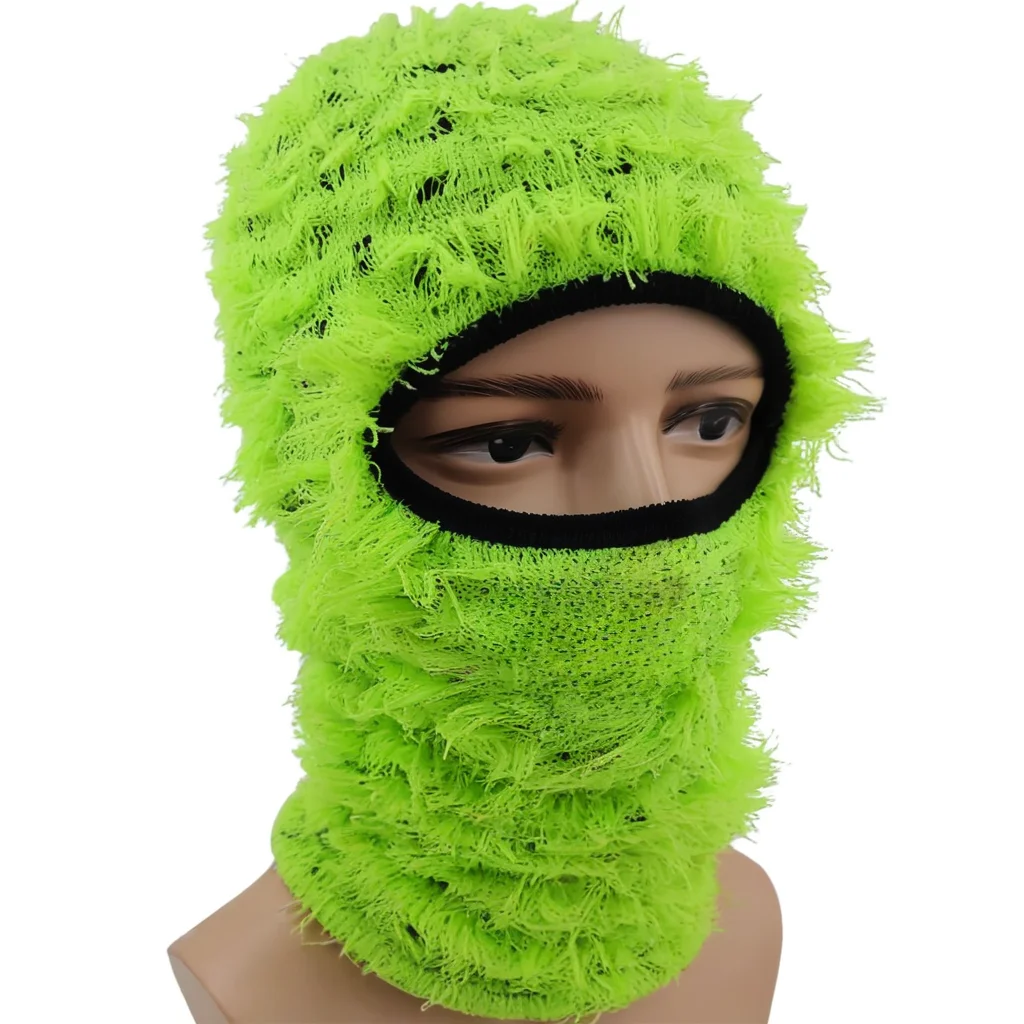 Wholesale Custom Long Fluffy Balaclava for Women and Man with Embroidery Logo Cheap Outdoor Sport Breathable Windproof Balaclava