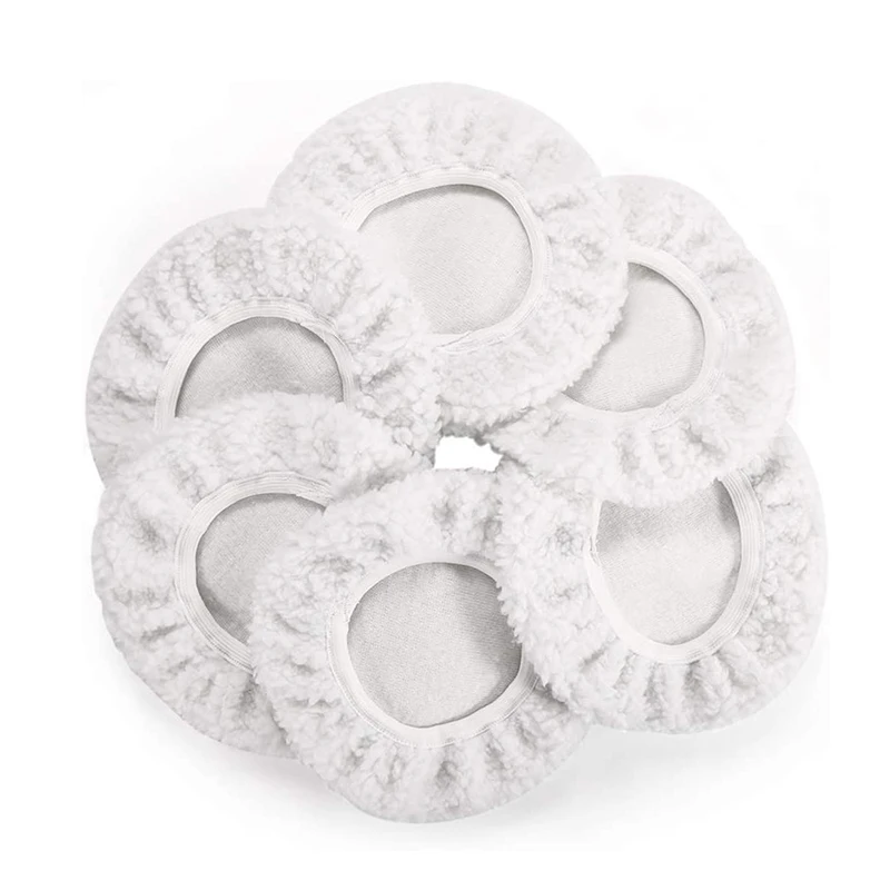 5-6 Inch Woollen Waxing Pads Buffer Pad Cover Polishing Bonnet For Car Waxing,Cleaning