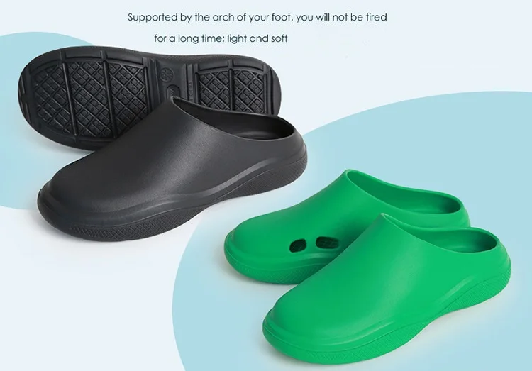 Waterproof Slip Resistant Unisex Slip On Thick Soled Light Breathable Slippers EVA Clogs Medical Work Shoes