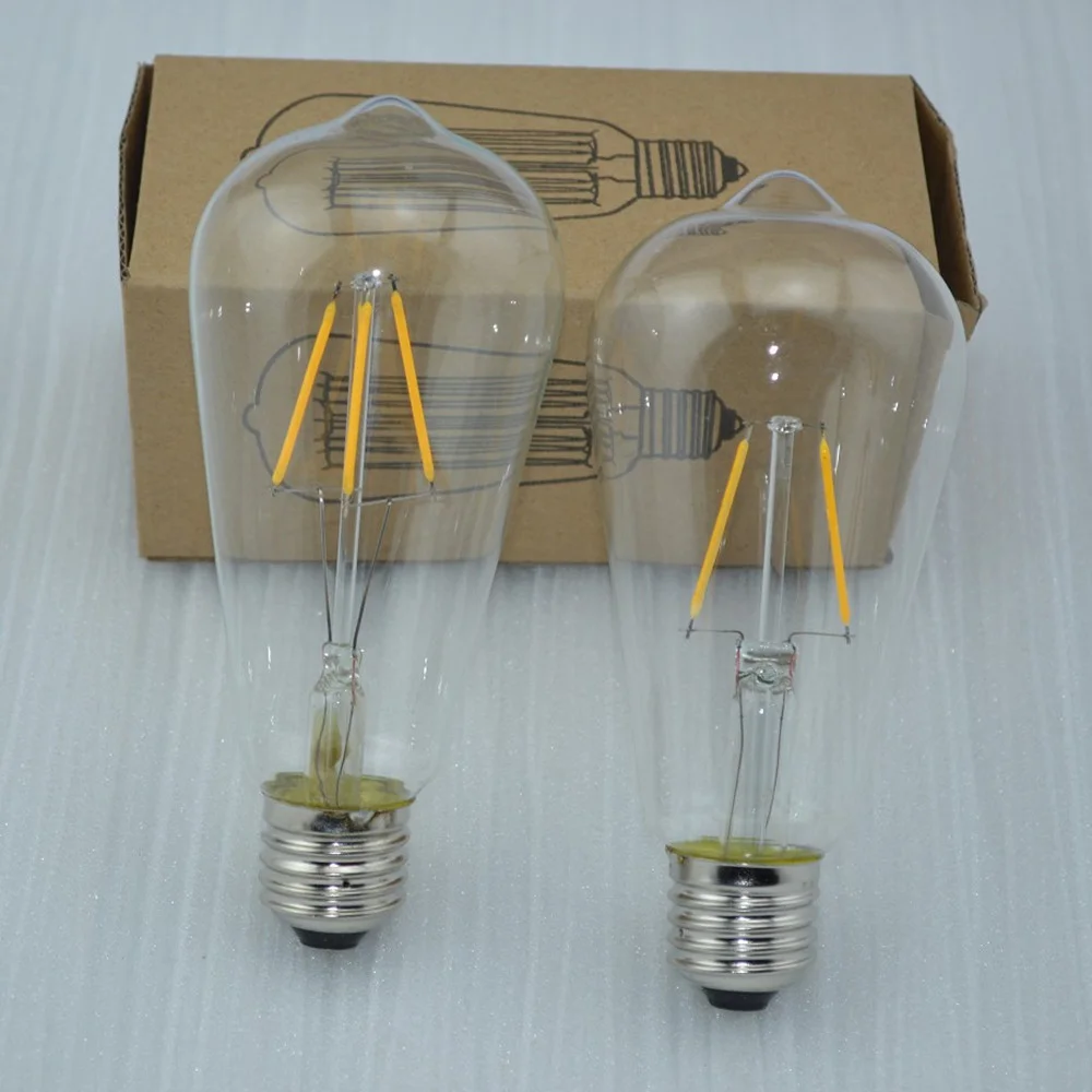 Led Ampul E27 4W 6W 8W Gold/Transparent White Retro Edison Filament LED Bulb Vintage LED Edison Ball Light ST64 Lamps
