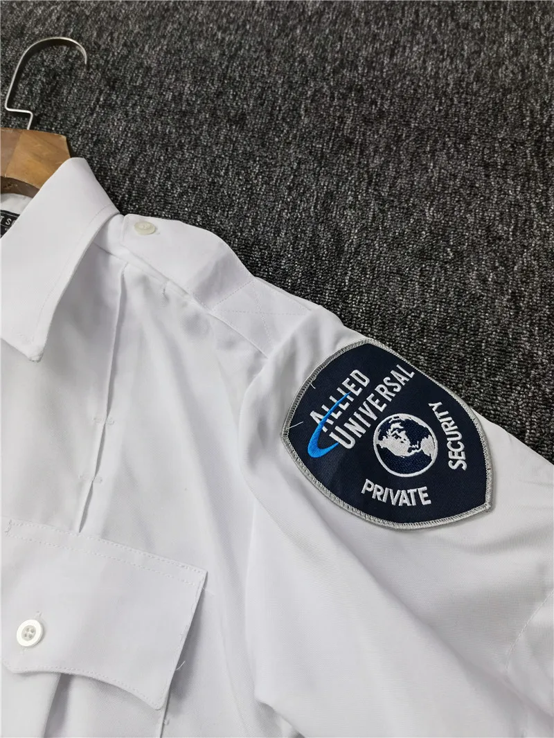 Мужская классическая рубашка с коротким рукавом униформа охранника белая для мужчин и оборудование безопасности