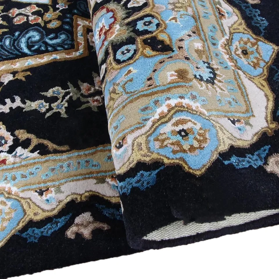 3x4 meter luxury persian wool silk blue big vintage rugs and carpets classic