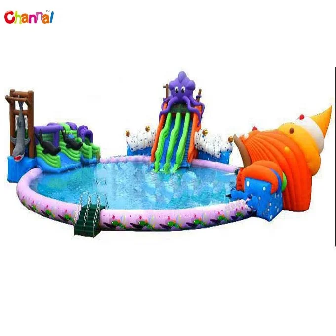 Надувная водная горка для игровой площадки Channal