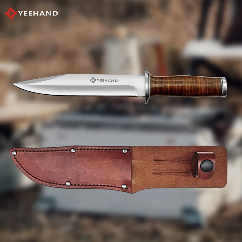 Custom  logo big knife hunting survival full tang outdoor knife self defense knife for men