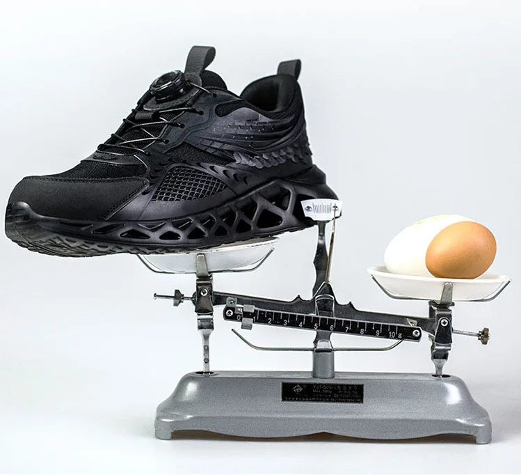 New design rotating button safety shoes men anti-smash shock resistant sport shoes