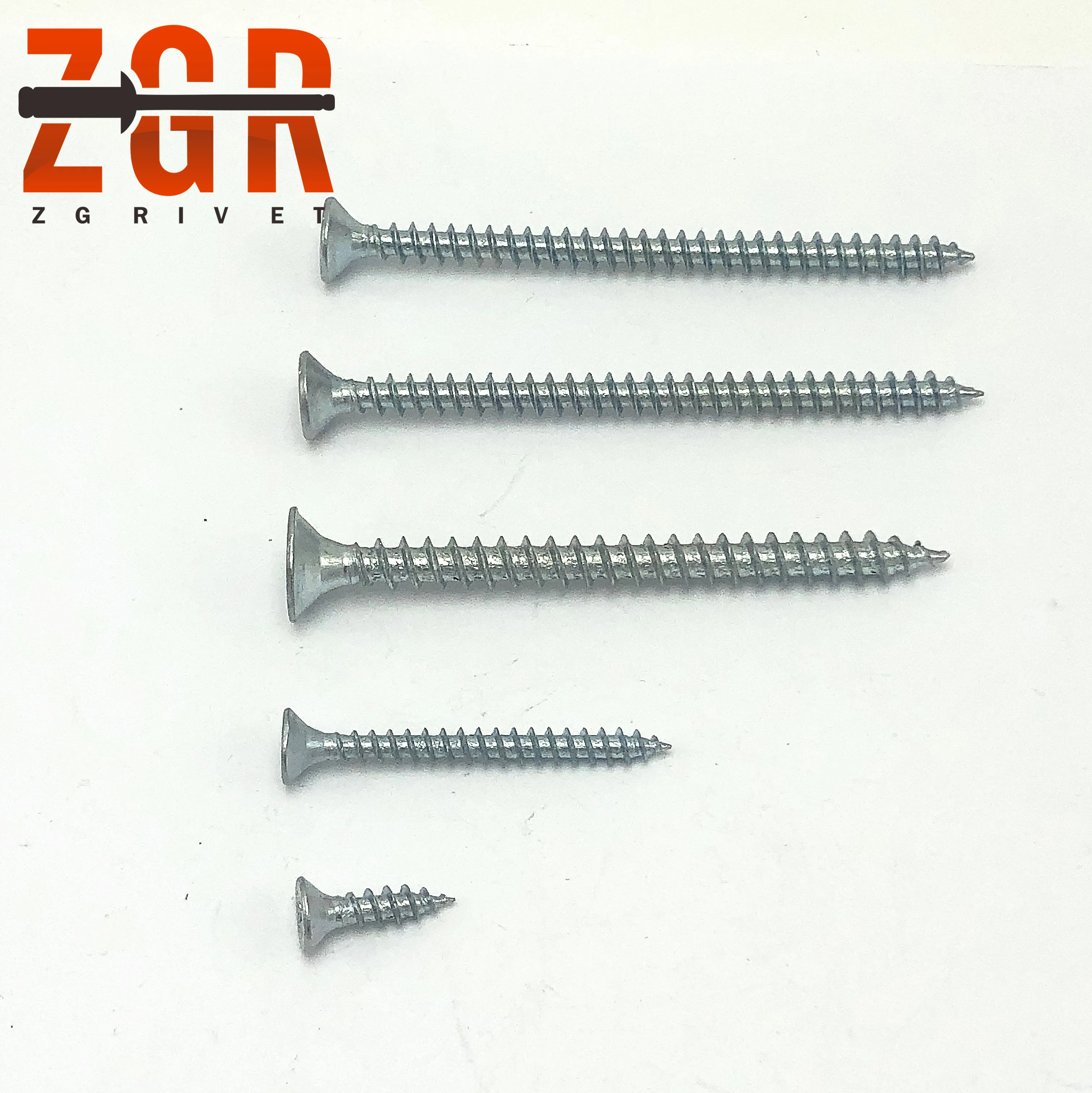 
4.5*50mm Blue White Yellow Zinc Pated CSK Self Tapping Chipboard Screw 