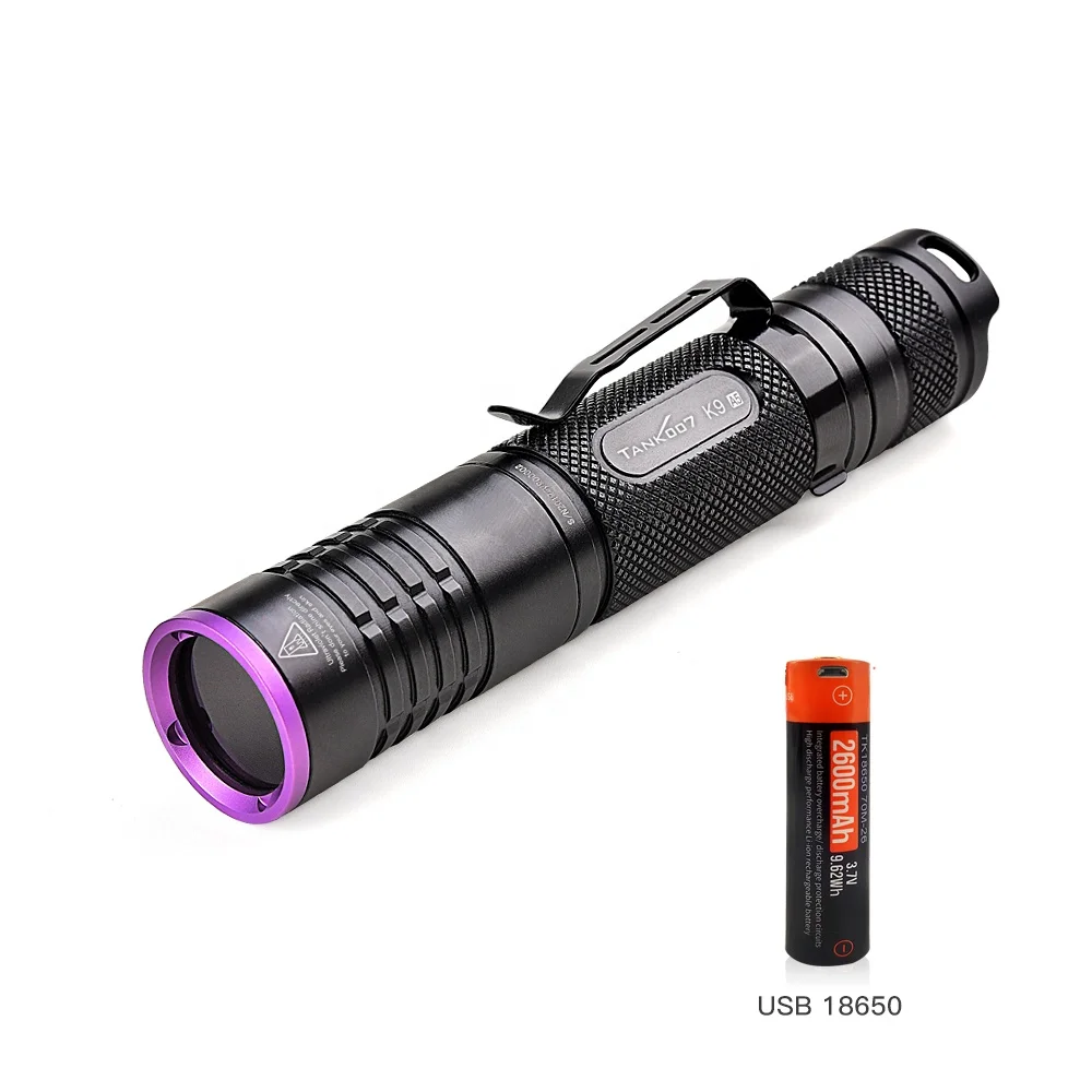 Tank007 USB 365nm NDT forensic UV torch ultraviolet blacklight torchlight flash light led 365 nm UV flashlight black light