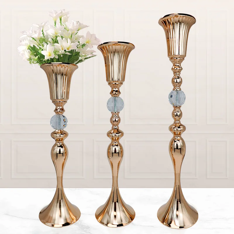Wedding Props Decorative Iron Galvanized Flower Vase Display Tall Metal Wedding Decoration Flower Stand