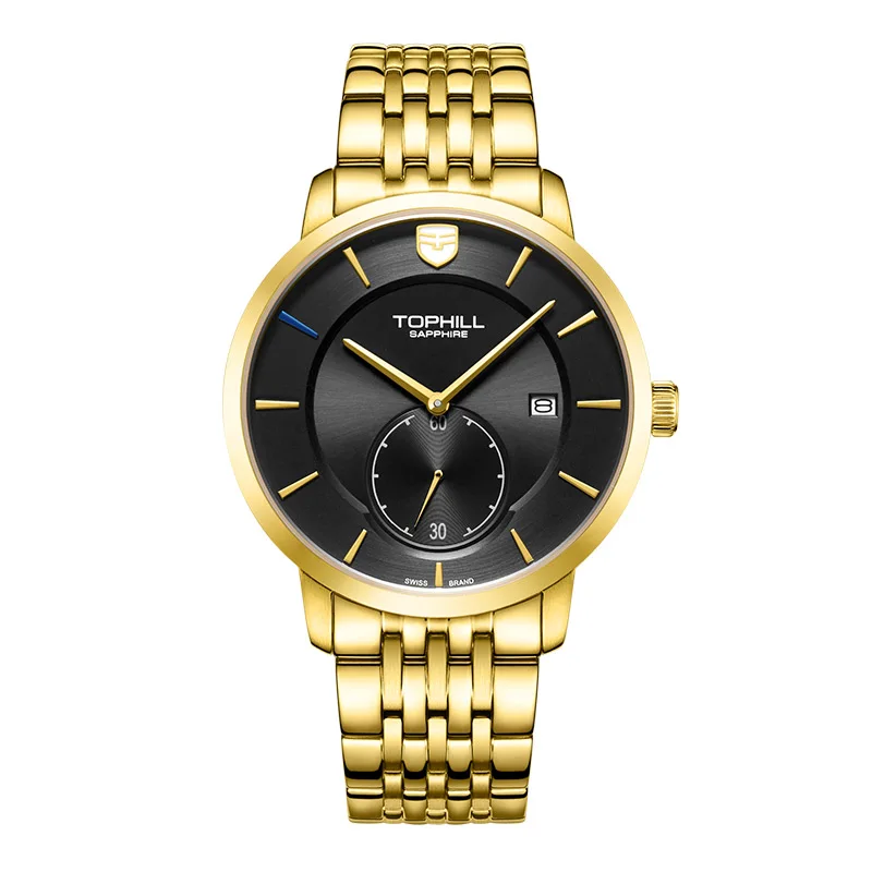 High Brand Tophill TW078G Custom OEM Best Quartz Movement Stainless Steel Material For Business Luxury Mans Top Watches