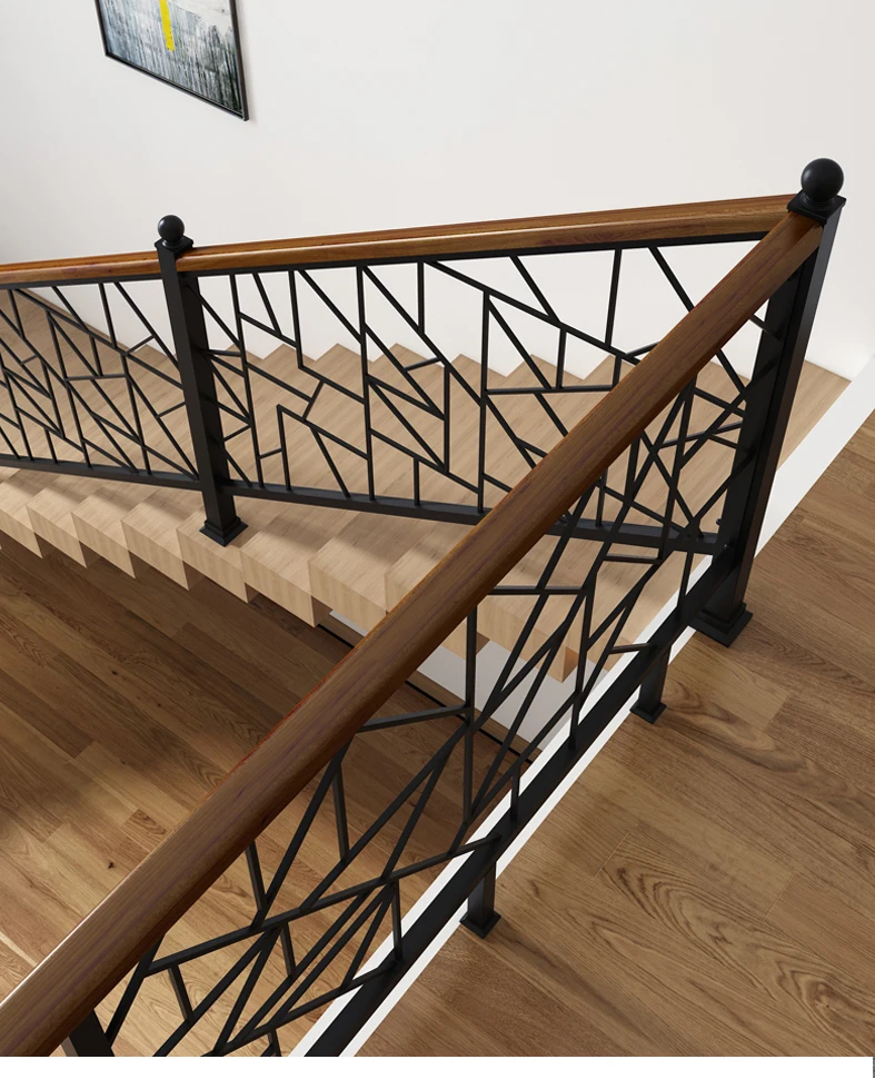 Wrought iron stair railing Balcony Balustrades Handrail Indoor Steel Stair Handrail Design Wrought Iron Railing