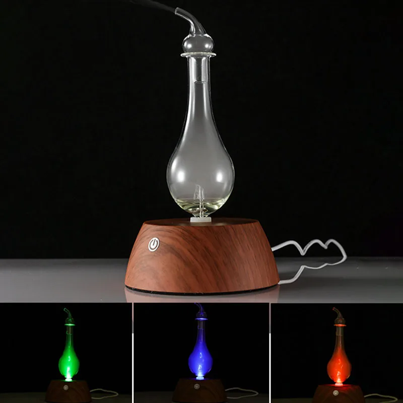 Custom Private Label Essential Oil Diffuser Nebulizer Diffuser Wood and Glass Aromatherapy Diffuser
