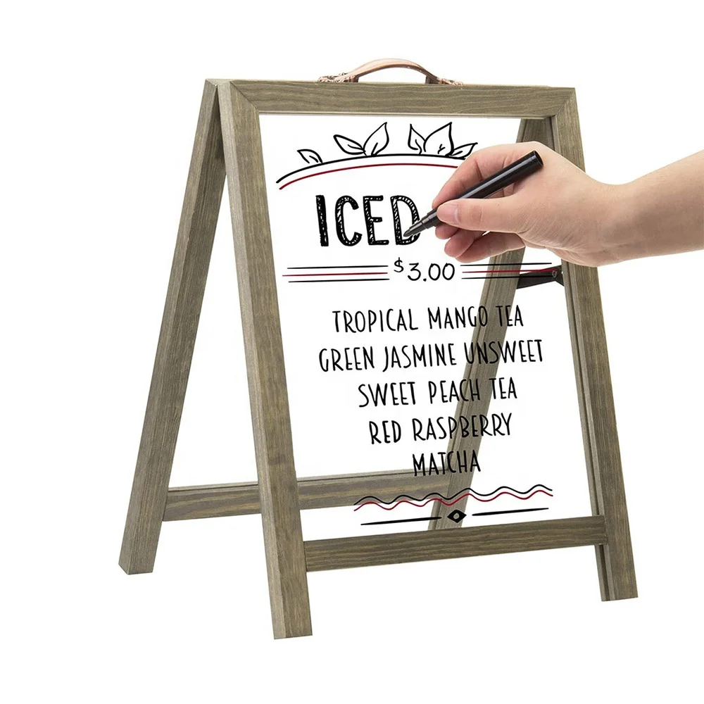 
Clear Acrylic Vintage Gray Wood Tabletop Decorative Display Message Board 