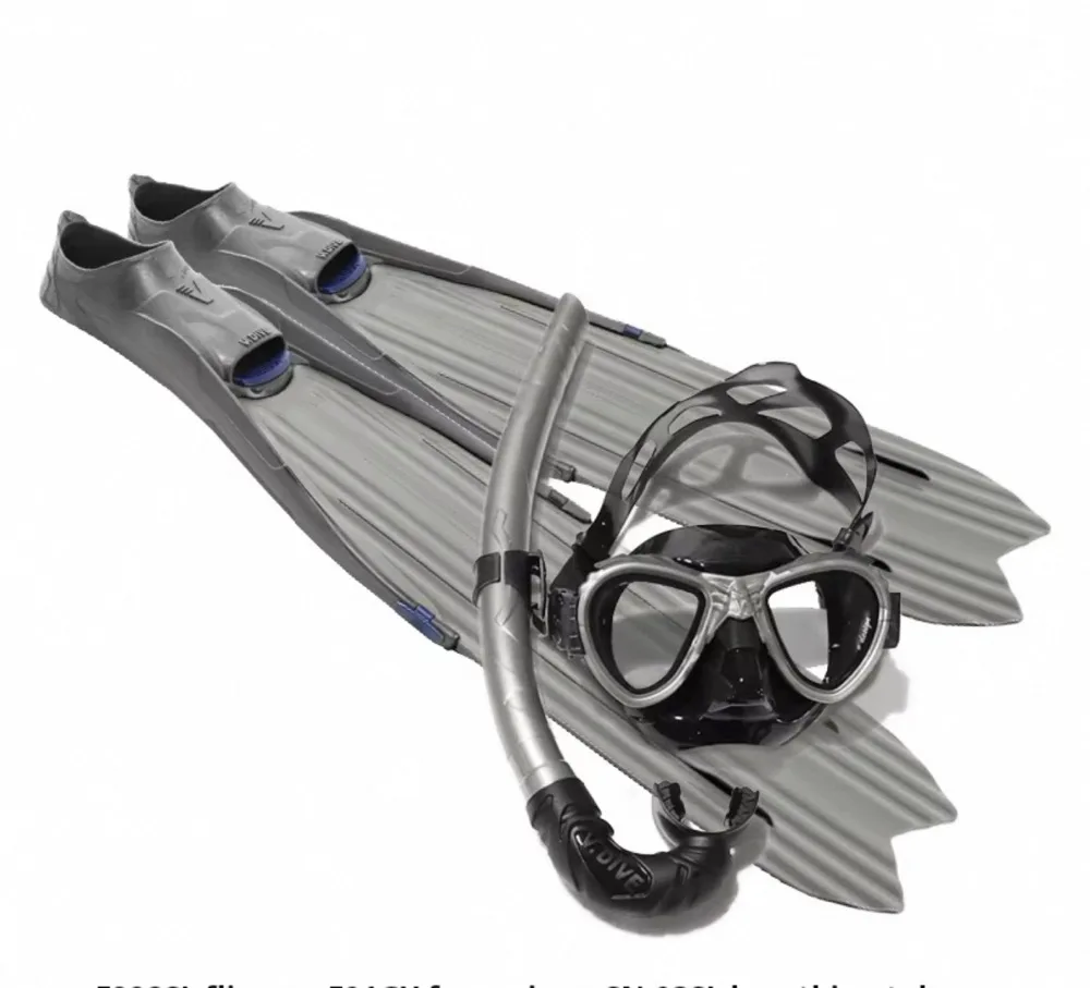 Professional free diving thermoplastic long fins for men and women all white deep diving fishing and rubber swim fins