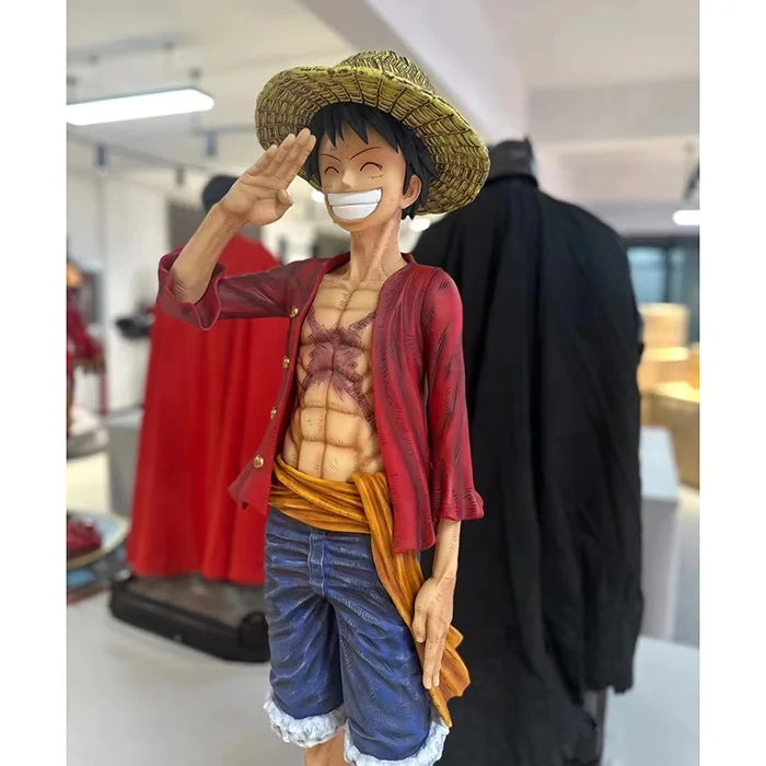 Life Size ONE PIECE Luffy and Boa Hancock Figure Sculpture Artificial Resin Crafts Statue Famous Japanese Anime Character