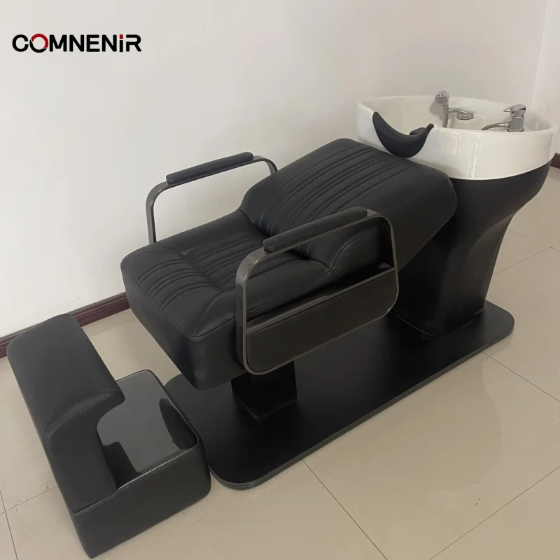 Synthetic Leather Headspa Shampoo Bed with Salon Sink Comt Style Therapy Chair  Workshop Use