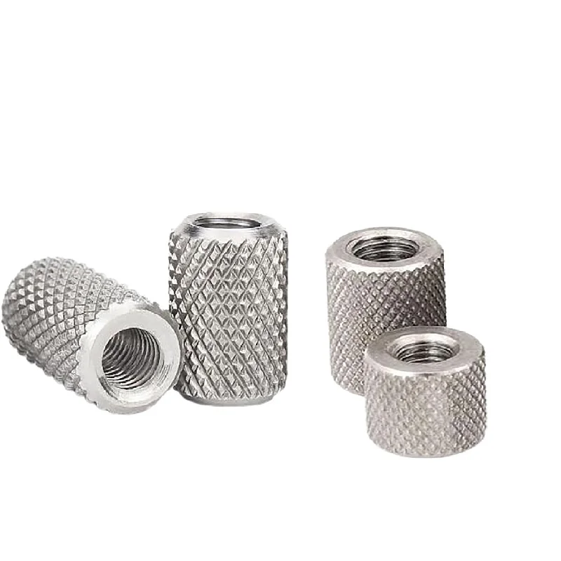 China Factory DIN6334 Standard Elongated Inner Threaded Zinc Plated M6-M20 Lengthen Anodized Knurled Round Coupling Nuts/
