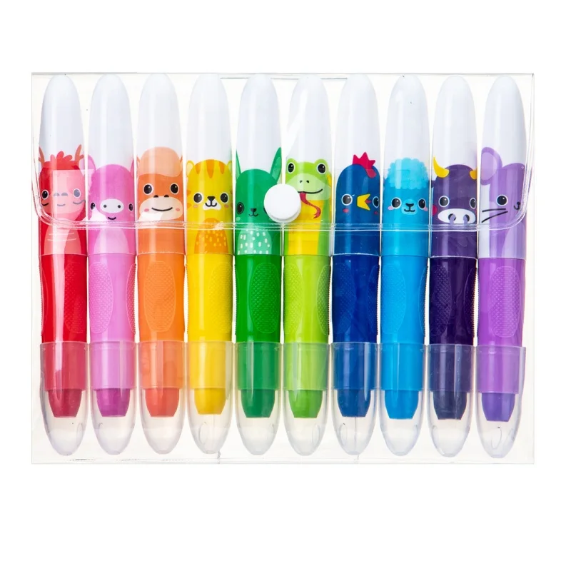 12-Color Oil Painting Crayon Set Spin Flash Stick with Silky Smooth and Washable Graffiti for Artistic Expression