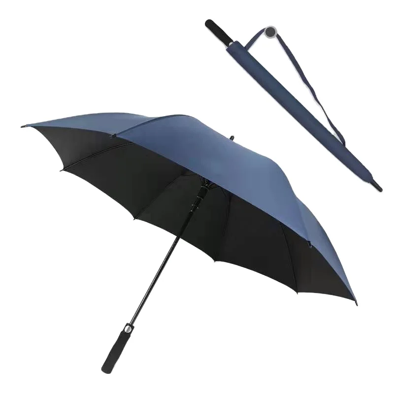 Custom Logo Windproof Portable Printing Straight Umbrella Portable Postman Umbrella
