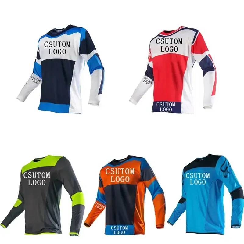 Custom Logo Long Sleeve  Bike Motorcycle Team Mountain MTB Shirt Cycling Jersey