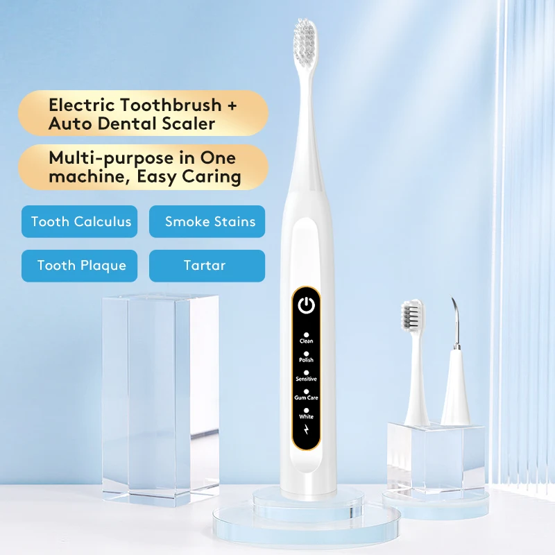 Usb Type C Rechargeable Travel Adult Portable Smart Sonic Water Flosser Electric Toothbrush Combo With Storage