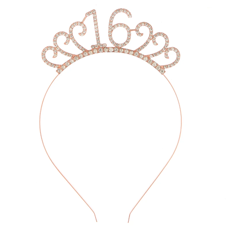 16th Birthday Crown for Women Custom Birthday Digital tiaras Rhinestone Tiara Crown Crystal Hair Accessories