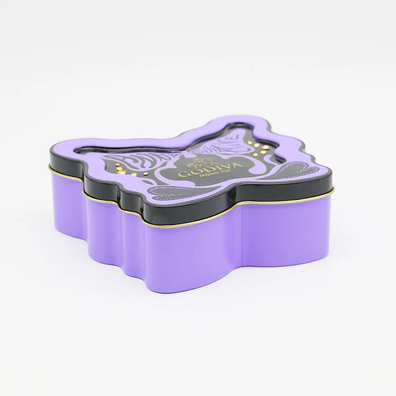 Hot Sale Custom Printed Tinplate Beautiful Butterfly luxury Gift Box Metal Tin Can Candy Chocolate Cake CookieTins Cans Package