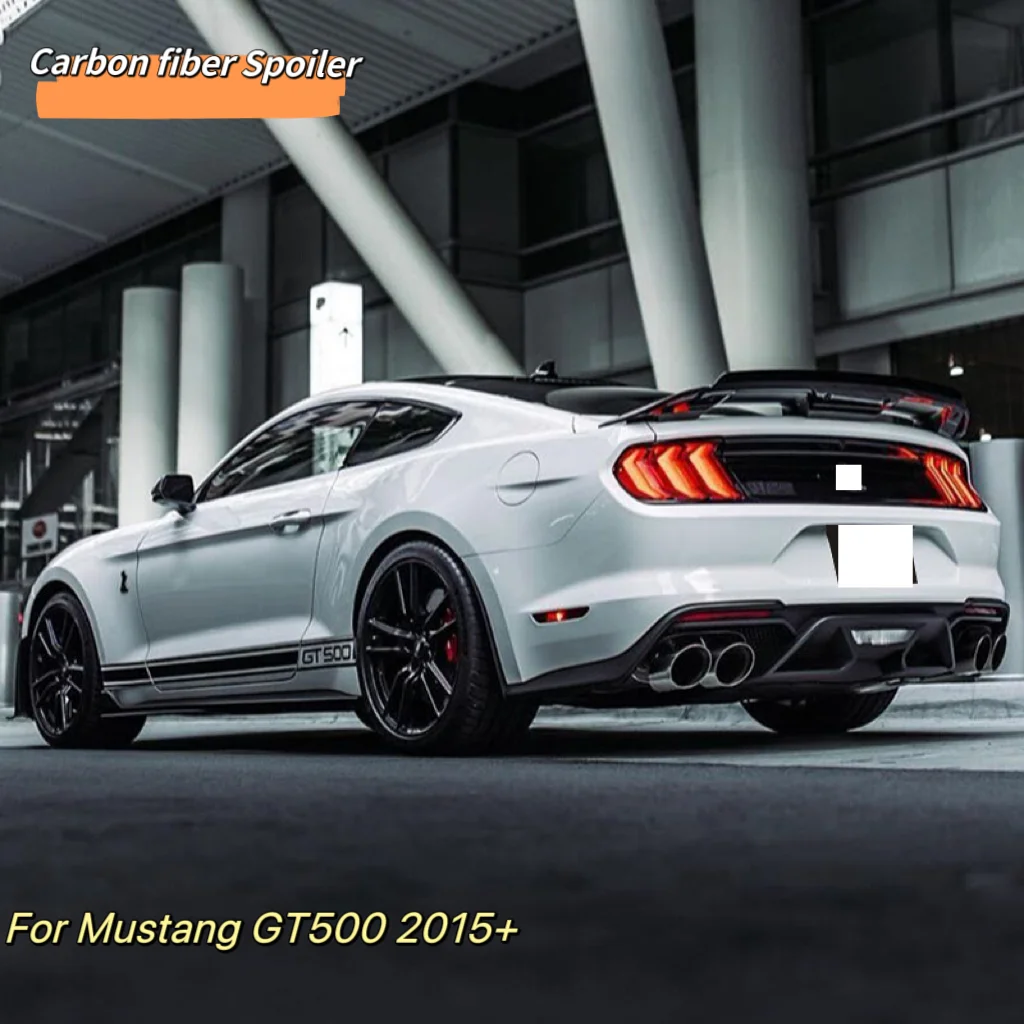 MRD Carbon fiber spoiler For Ford Mustang GT500 2015+ Real Carbon Fiber spoiler rear wing 2pcs style