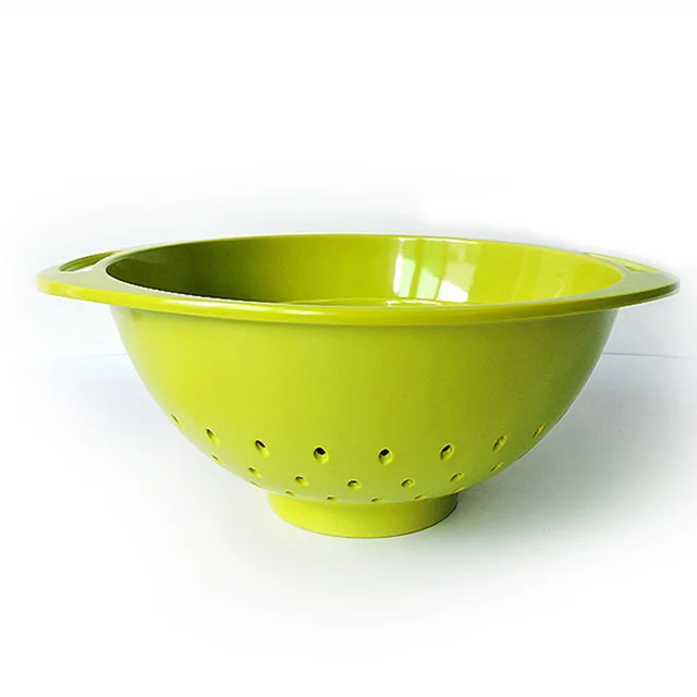 Многоразовые однотонные кухонные корзины, пластиковые ситечки, 2 шт. в комплекте, красная и зеленая меламиновая чаша для дуршлага