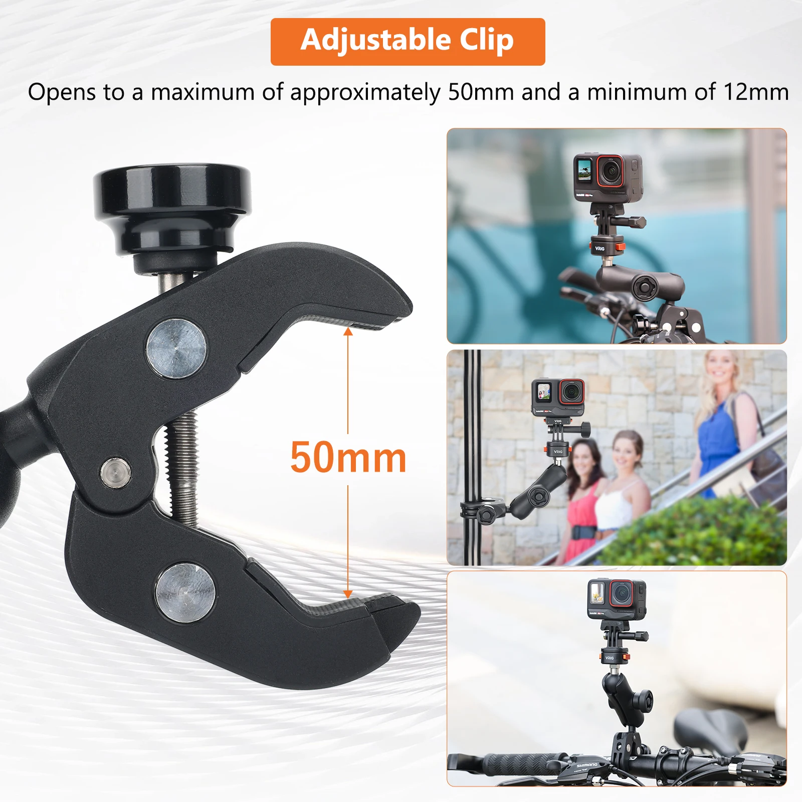 360 держатель для камеры мотоцикла велосипеда крепление на руль GoPro Hero10/9/8/7/6/5/4 аксессуар