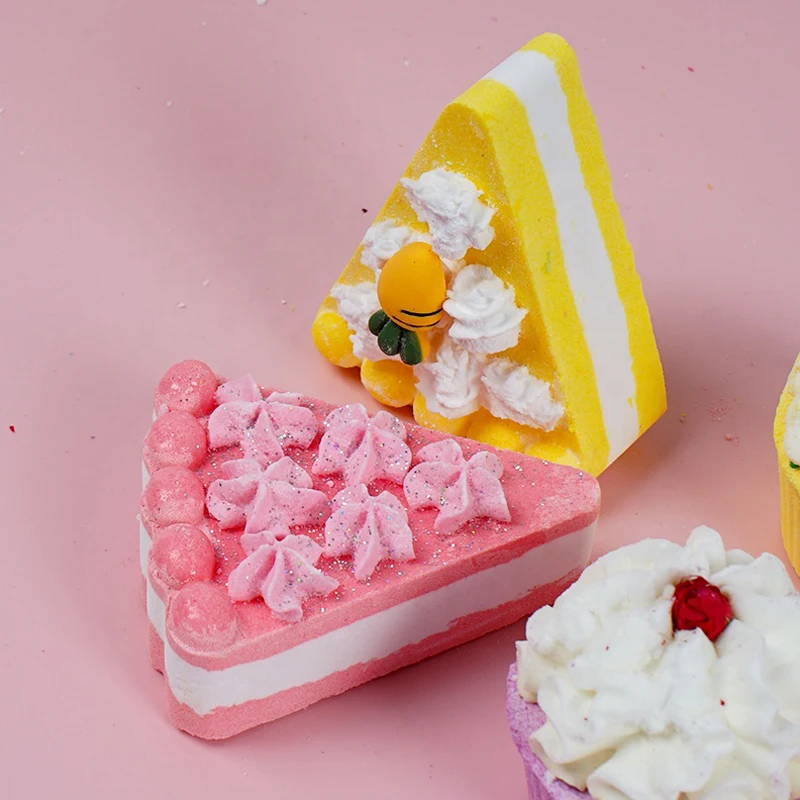 Colorful Cake Bubble Bath Gift Set SPA Fizzy Cute Cupcake Bath Bombs