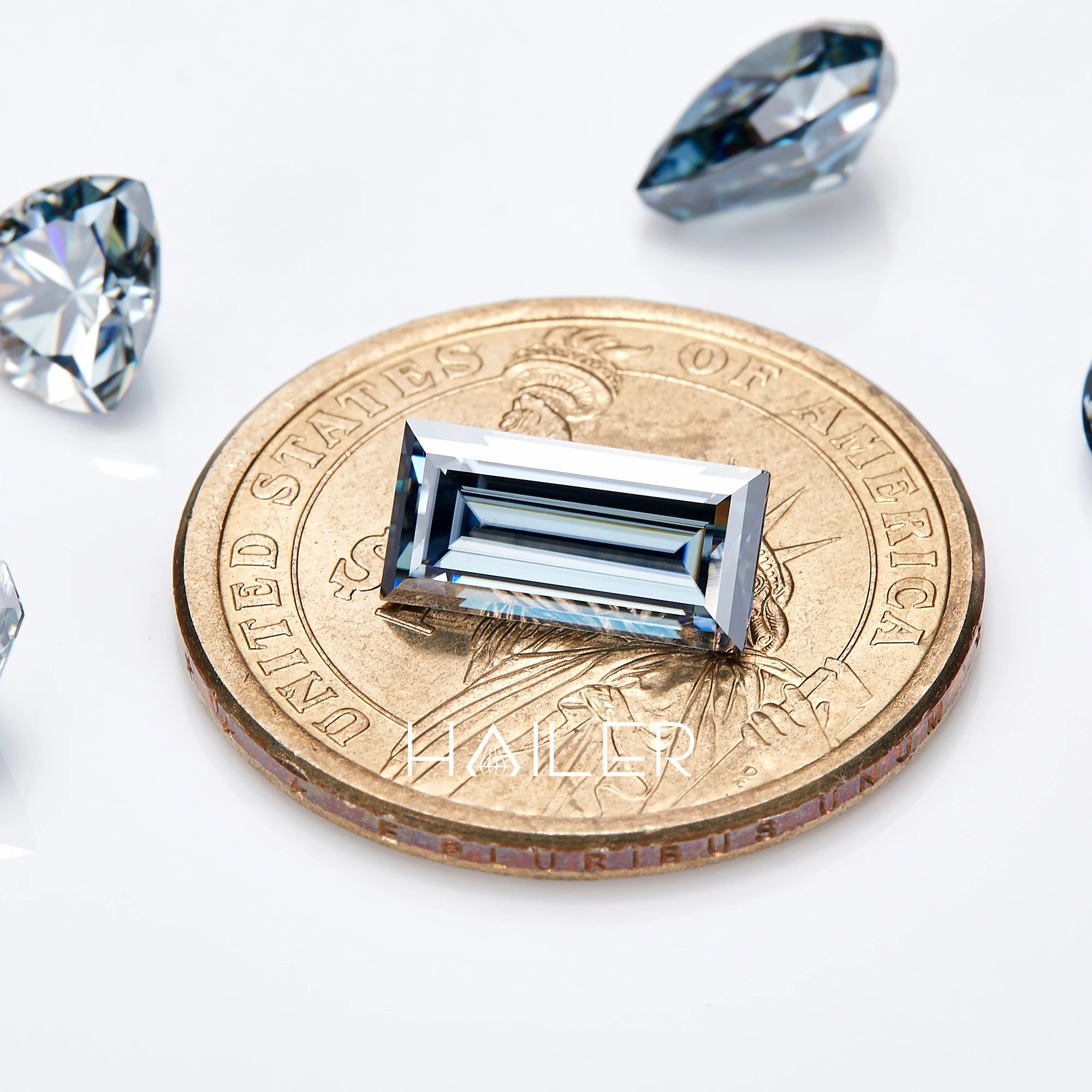 Manufacture Rectangle Grey Blue Synthetic Diamond Price Moissanite Loose Gra Diamond