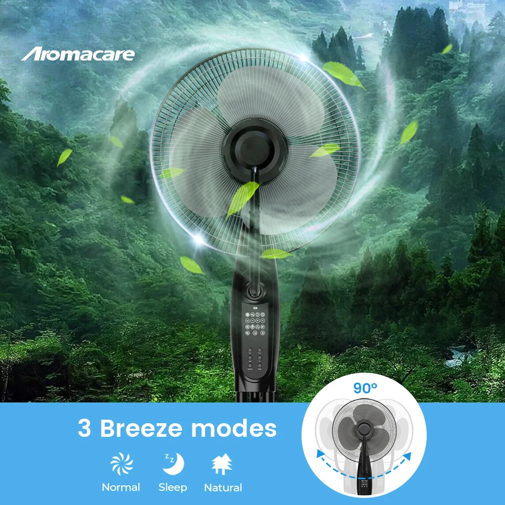Aromacare 40cm Commercial Mobile Misting Make Fan Stand Mist Fan With Mist Sprayer