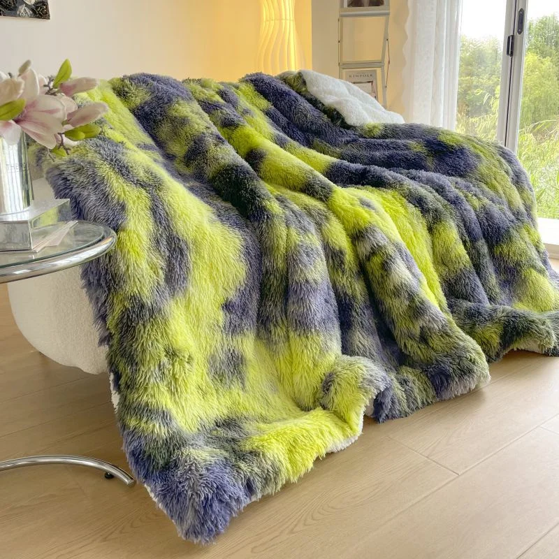 Large Size Winter Warm Faux Fur Throw Blankets Beds Sofa Double Layer Fluffy Soft Warm Mink Blanket