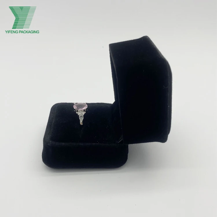 Luxury velvet jewelry paper box necklace ring custom logo gift paper jewelry box packaging