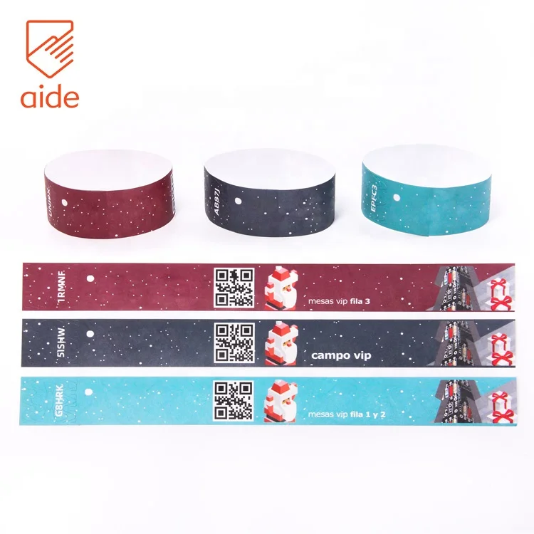 Fast Delivery Cheap Custom Print Qr Code On 2 Inch Wide Pink Tyvek Paper Id Bands Wristbands