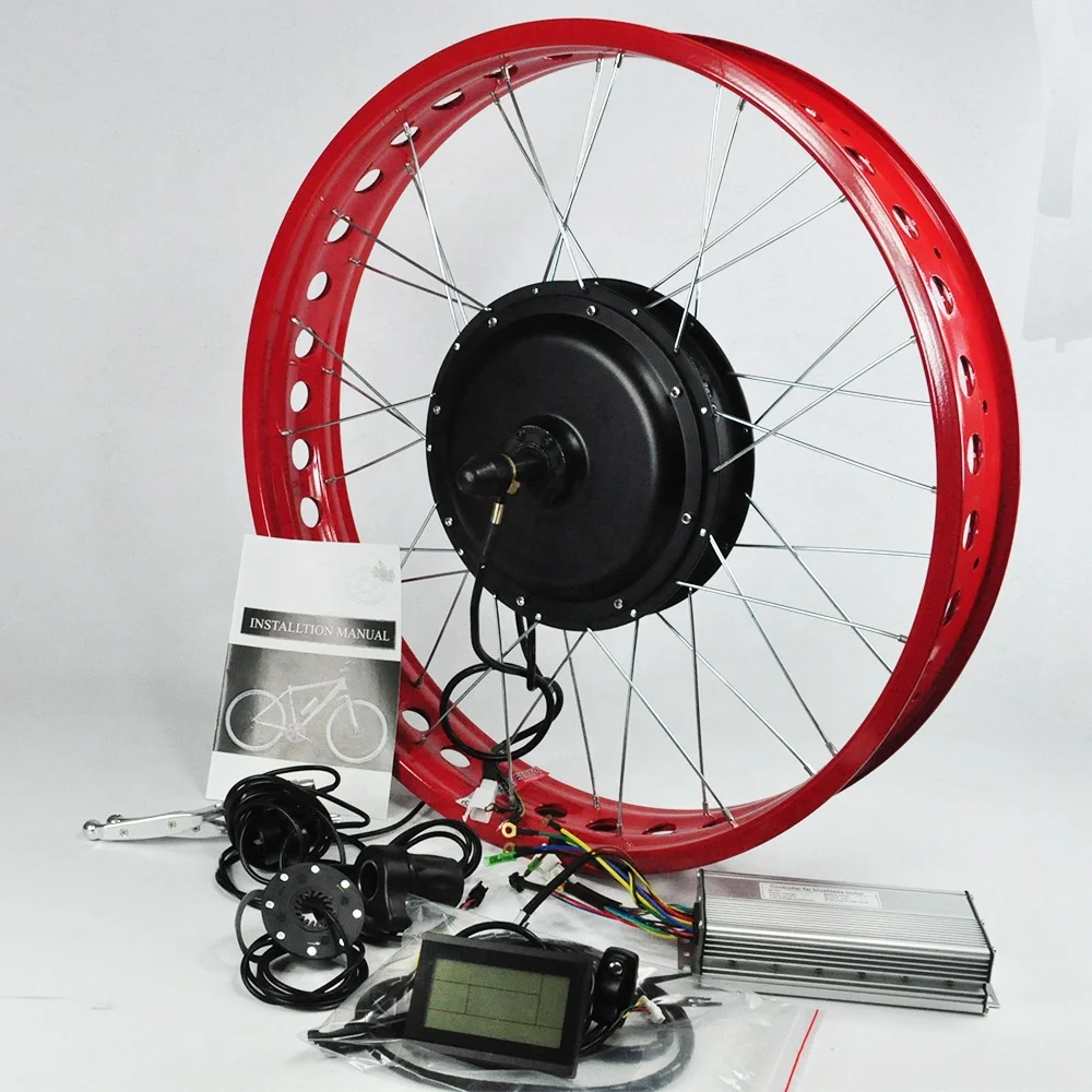 Заднее Бесщеточное колесо двигателя 170 мм-190 мм 20 '24' 26 'X 4 дюймовая шина 48 в 52 электрический комплект для переоборудования на толстый Снежный велосипед 2000