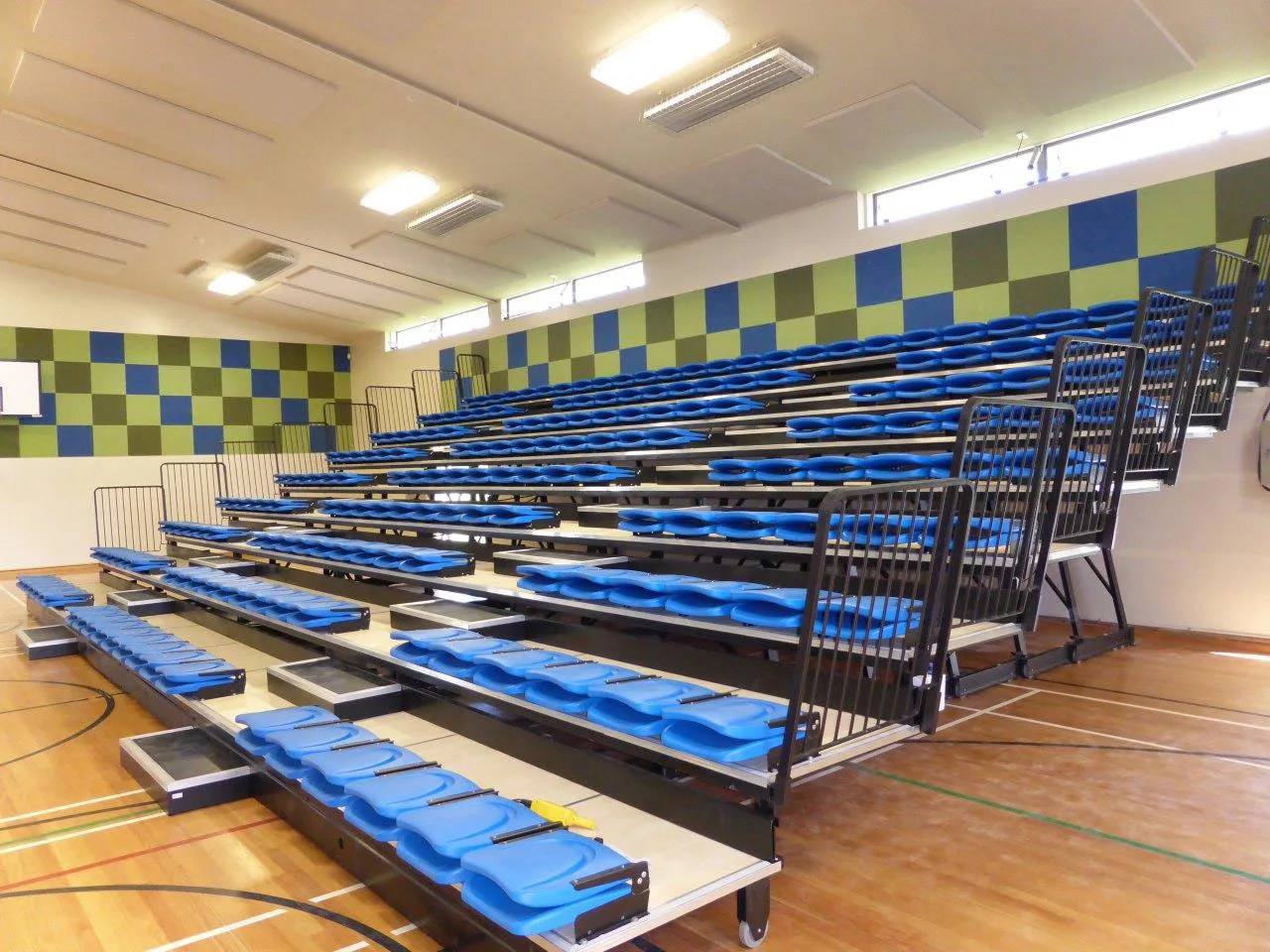  Telescopic Seating System With Indoor Polymer HDPE Seats Retractable Seat for Stadiums Stage Sports