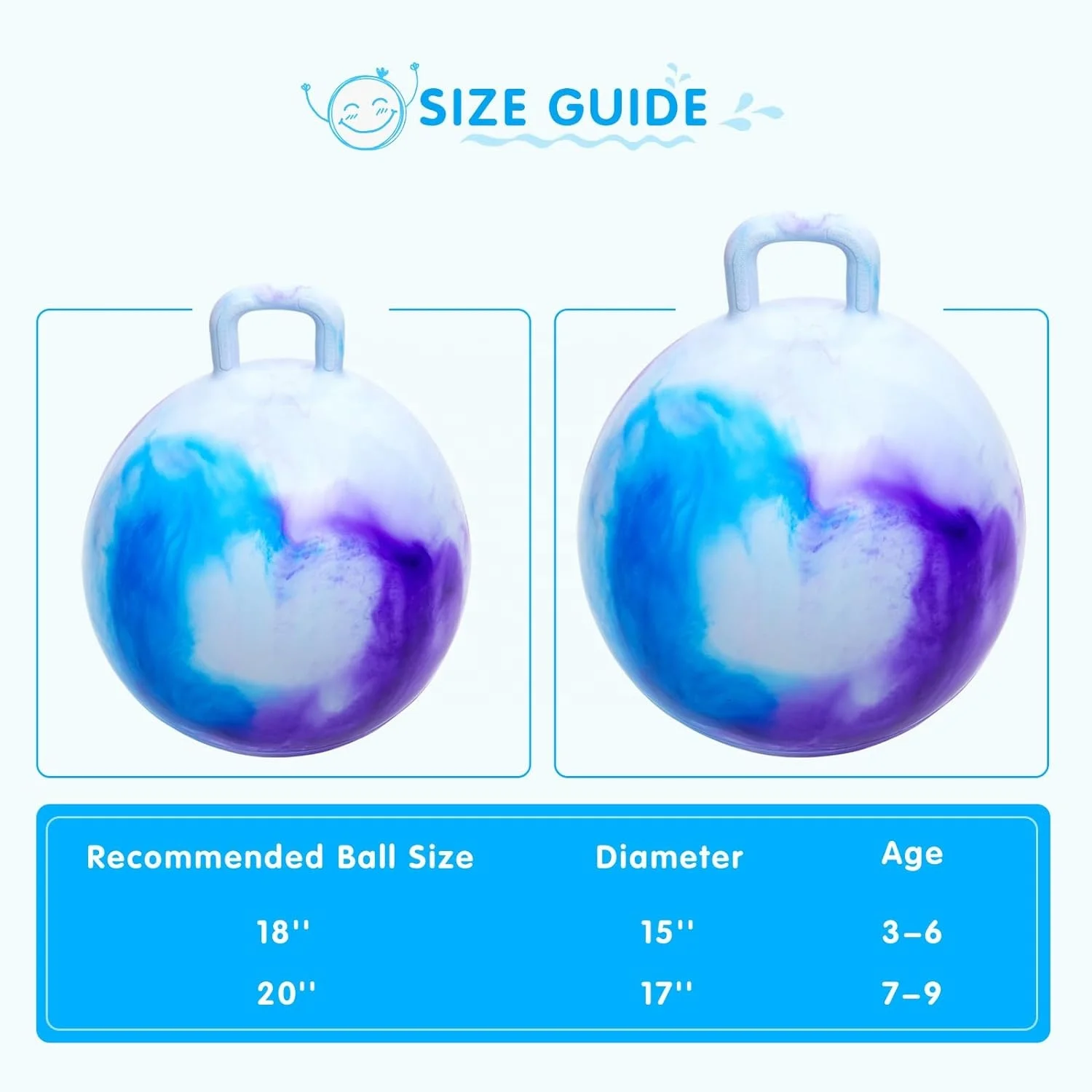 Hoppity Hop Ball,Bounce Ball, Jumping Hopping Balls for Kids Ages 3-6, 18in