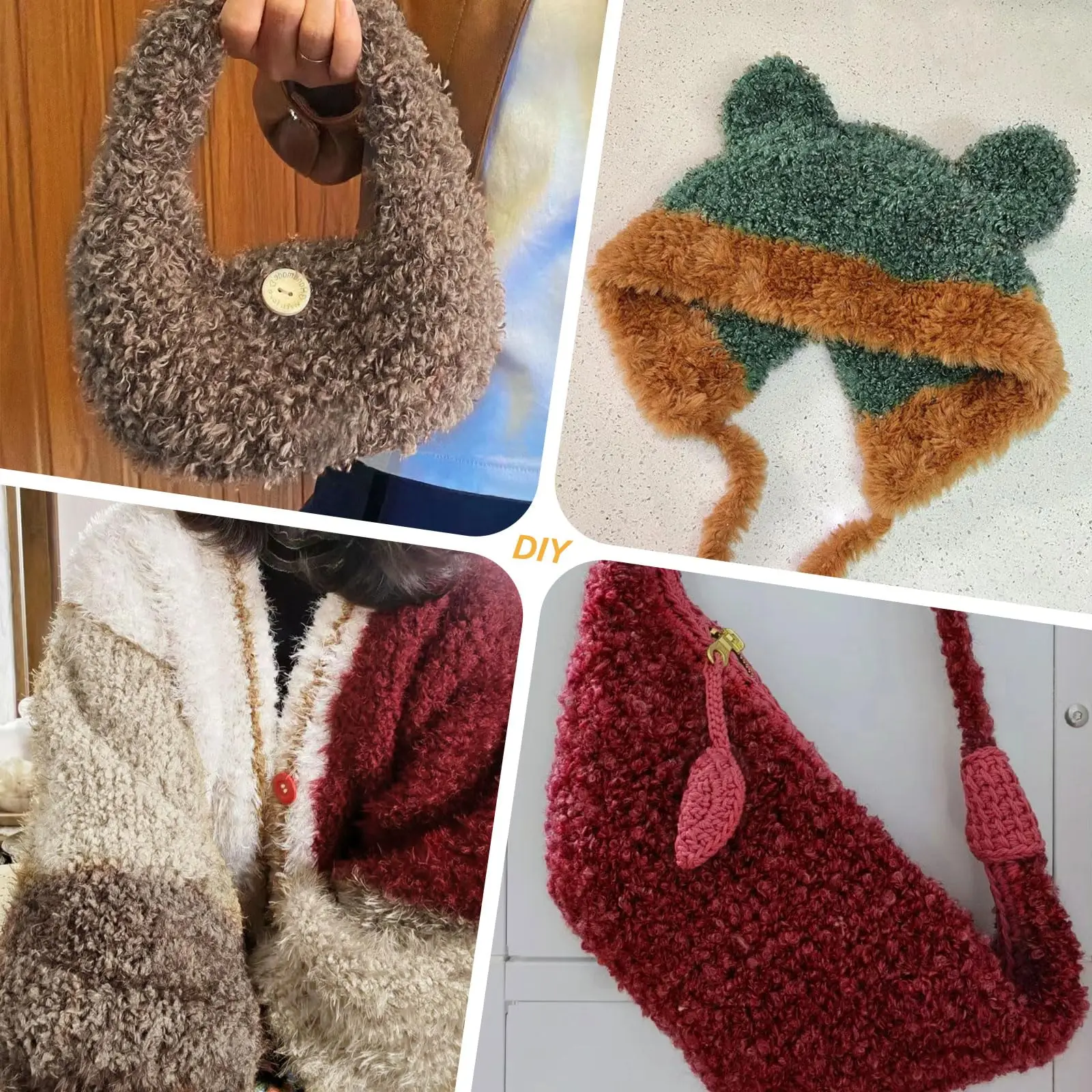 Charmkey Best price 100g 100% Polyester Fancy Feather Fluffy Teddy Yarn for Hand Knitting